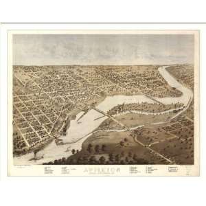 Historic Appleton, Wisconsin, c. 1867 (L) Panoramic Map 