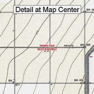 USGS Topographic Quadrangle Map   Delano East, California (Folded 