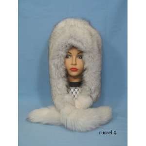  Eskimo Style White FOX & MINK TWO SIDED FUR Winter Hat 