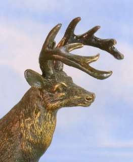 Bronze Deer Statue Light Candle Votive Antler NEW  