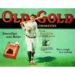  Babe Ruth Old Gold, Tin Sign, 16x12.5