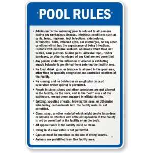  Kentucky Pool Rules Sign High Intensity Grade, 36 x 24 