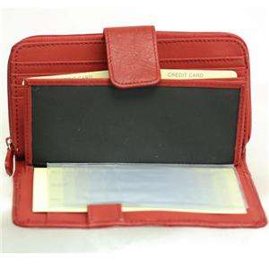 New Womens Rolfs Red Leather Checkbook Wallet  