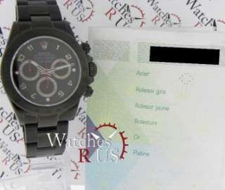 Rolex Daytona PVD Black Dial & Bezel Red Hand 116520 (BOX & Papers) F 