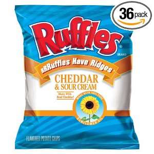 Ruffles Ridged Potato Chips, Cheddar Sour Cream, 2.375 Ounce Packages 