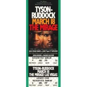  Mike Tyson & Donovan Ruddock Full Fight Ticket   Boxing 