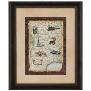  Midwest States Map Framed Art