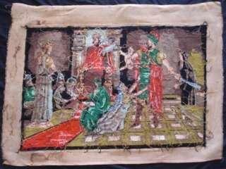 vintage needlepoint The Judgment of Solomon holy bible  