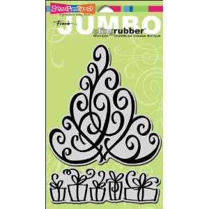   Jumbo Cling Rubber Stamp Tree Gifts Arts, Crafts & Sewing