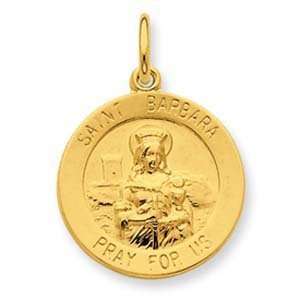    Sterling Silver & 24k Gold  plated Saint Barbara Medal Jewelry