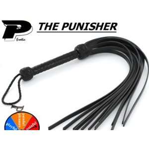   THE PUNISHER Leather Harness with Rubber Ends Flogger 