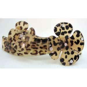    NEW Acrylic Leopard Print Flower Barrette, Limited. Beauty