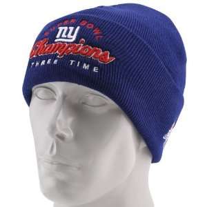  Reebok New York Giants Royal Blue Three Time Super Bowl 