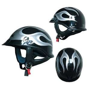  AFX FX 68 Beanie Flames Half Helmet XX Large  Black 