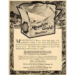  1912 Ad Fox River Beatrice Creamery Meadow Gold Butter 