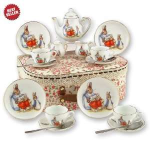  EASTER Beatrix Potter Tea Set W Peter Rabbit Dishwasher 