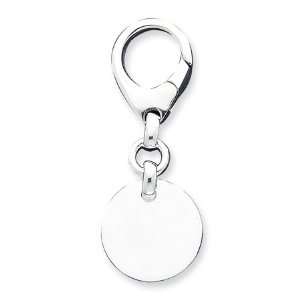   925 Sterling Silver Engraveable Round Key Chain Ring Jewelry