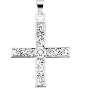 Genuine IceCarats Designer Jewelry Gift 14K White Gold Greek Cross 