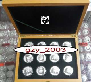 12pcs 2000 to 2011 China Panda Silver Coins 1oz 10Yuan Lots  
