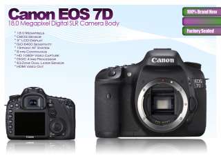 Canon EOS 7D Digital SLR Camera Body +3 Lens Kit NEW 13803117509 