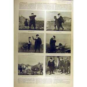  1895 Deer Stalking Hunting Sketches Old Print Sport