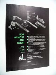 Rixson Firemark Swing Door doors pivot sets print Ad  