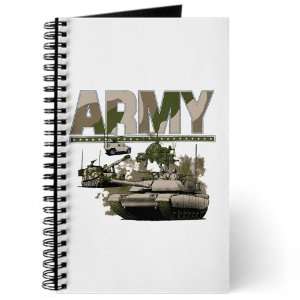 Journal (Diary) with US Army with Hummer Helicopter Soldiers and Tanks 
