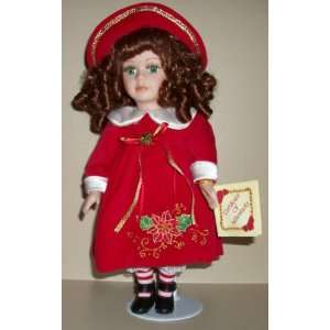  12 Porcelain Doll by Collectors Choice with doll stand 