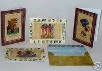 Egyptian Papyrus paper Greeting Card W/Pharaoh design  