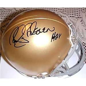  Autographed Rocky Bleier Mini Helmet   Notre Dame JSA 