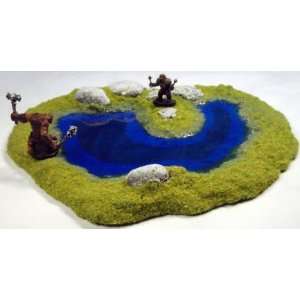  28mm Terrain Ultra Blue Rocky Lake Toys & Games
