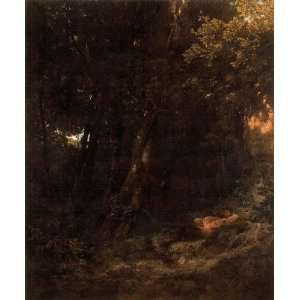   Bocklin   24 x 28 inches   Pan endormi dans un bois