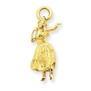  14k Yellow Gold 3 D Hula Dancer Pendant Jewelry
