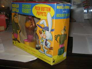 Hanna Barbera Magilla Gorilla Ricochet Rabbit 1960s push puppet 