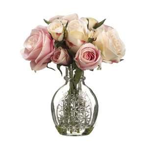   9Hx8Wx7L Rose in Vase Rose Beige (Pack of 2) Patio, Lawn & Garden