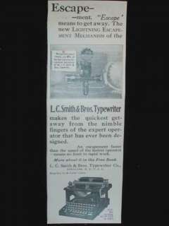 Antique Advertising for the L.C. Smith Typewriter c1908  