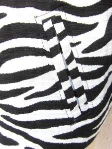 DIANE VON FURSTENBERG DVF Blk & WHt Zebra Stripe ButtonCrop VINTAGE 