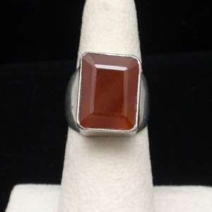 Jane Diaz Nepal Ring Carnelian and Sterling Silver Vintage  