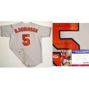  Brooks Robinson Signed Orioles Grey Throwback Jersey w/MVP 