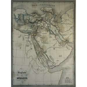  VA Malte Brun Map of Geography of the Hebrews (1861 