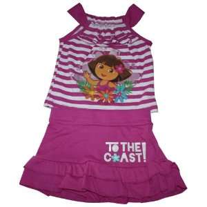  Dora the Explorer Toddler Girl 2PC Tank Top Dress Set Size 