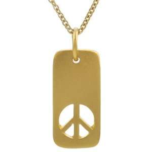  Sterling Silver Vermeil style Peace Sign Necklace Jewelry