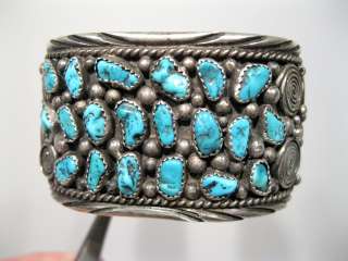 Wonderful Vintage Zuni/Navajo Silver & Turquoise Cuff Bracelet  