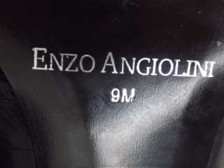 Womens shoes black leather dress Enzo Angiolini 9 M heels pumps  
