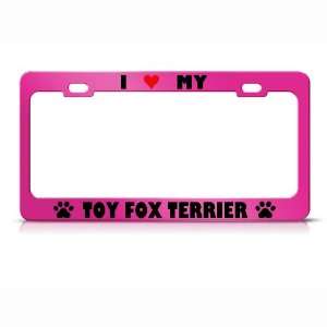 Toy Fox Terrier Paw Love Heart Pet Dog Metal license plate 