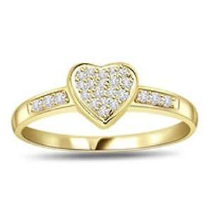  0.38 Cts Diamond Heart Shape Ring in 18k Gold Jewelry