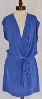   Reara Silk Dress 14 UK 18 NWT Draped Olympic Blue Seen on Nicky Hilton