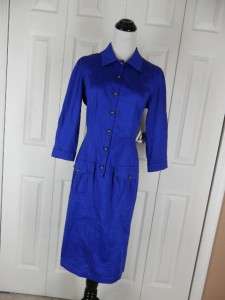 NWT Newport News Size 10 BRIGHT Blue Career Dress  