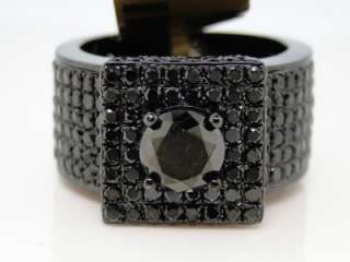 NEW MENS 10K BLACK GOLD WITH AAA VS BLACK DIAMOND SOLITAIRE PINKY RING 