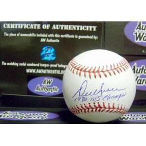 Del Unser Autographed Baseball   official Major League 